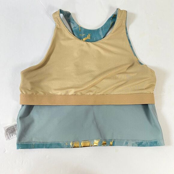 Old Navy Active Gold Paint Tank Top XL Multicolor Built In Bra Powersoft Go Dry - Picture 5 of 12